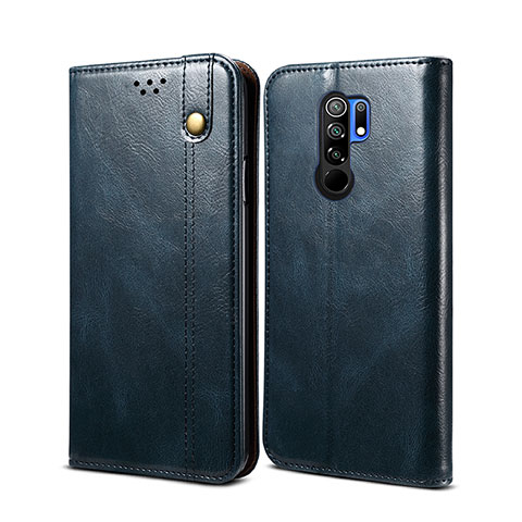 Coque Portefeuille Livre Cuir Etui Clapet B01S pour Xiaomi Redmi 9 Prime India Bleu