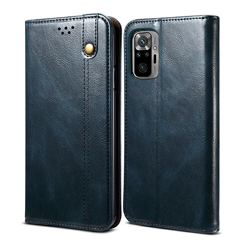 Coque Portefeuille Livre Cuir Etui Clapet B01S pour Xiaomi Redmi Note 10 4G Bleu