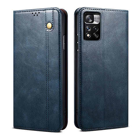 Coque Portefeuille Livre Cuir Etui Clapet B01S pour Xiaomi Redmi Note 11 Pro+ Plus 5G Bleu