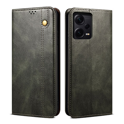 Coque Portefeuille Livre Cuir Etui Clapet B01S pour Xiaomi Redmi Note 12 Pro+ Plus 5G Vert