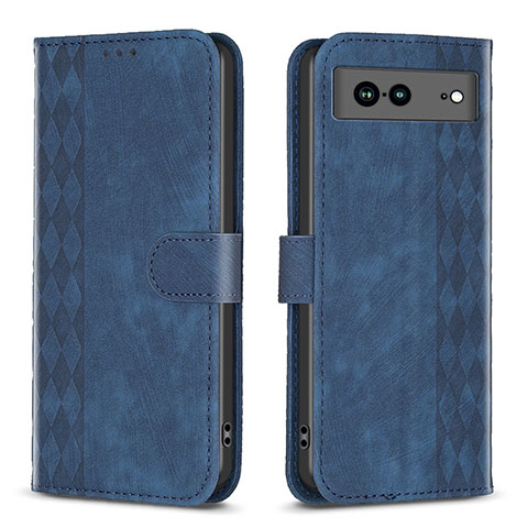 Coque Portefeuille Livre Cuir Etui Clapet B02F pour Google Pixel 7a 5G Bleu