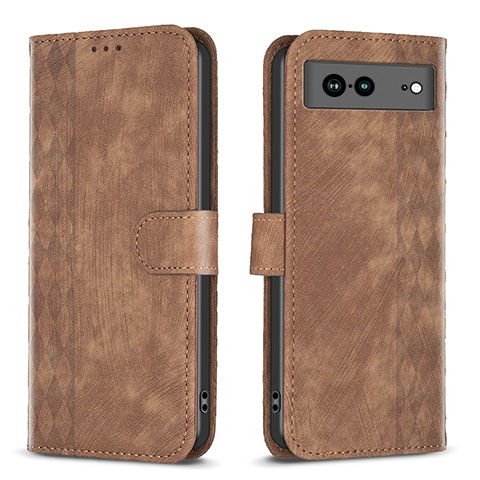 Coque Portefeuille Livre Cuir Etui Clapet B02F pour Google Pixel 7a 5G Marron