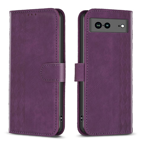 Coque Portefeuille Livre Cuir Etui Clapet B02F pour Google Pixel 7a 5G Violet