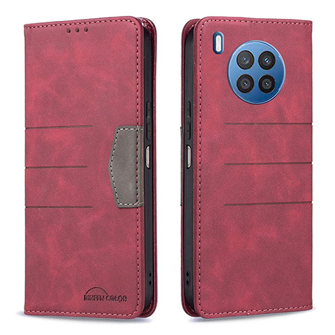 Coque Portefeuille Livre Cuir Etui Clapet B02F pour Huawei Nova 8i Rouge