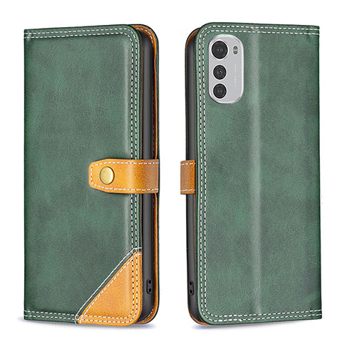 Coque Portefeuille Livre Cuir Etui Clapet B02F pour Motorola Moto E32 Vert