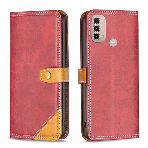 Coque Portefeuille Livre Cuir Etui Clapet B02F pour Motorola Moto E40 Rouge