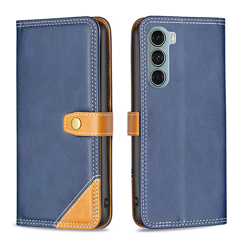 Coque Portefeuille Livre Cuir Etui Clapet B02F pour Motorola Moto Edge S30 5G Bleu