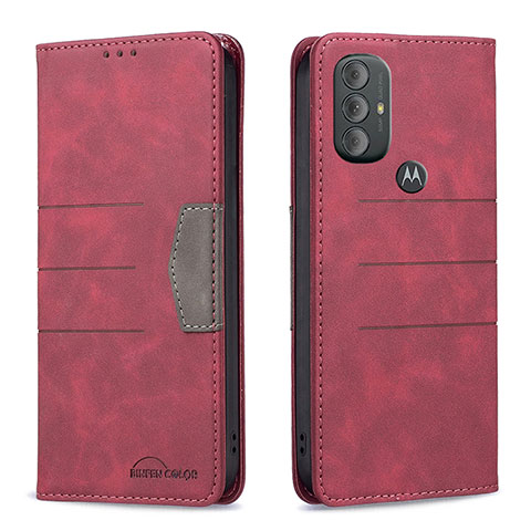 Coque Portefeuille Livre Cuir Etui Clapet B02F pour Motorola Moto G Power (2022) Rouge
