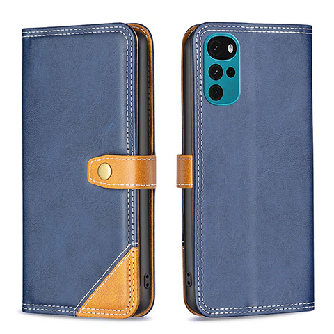 Coque Portefeuille Livre Cuir Etui Clapet B02F pour Motorola Moto G22 Bleu