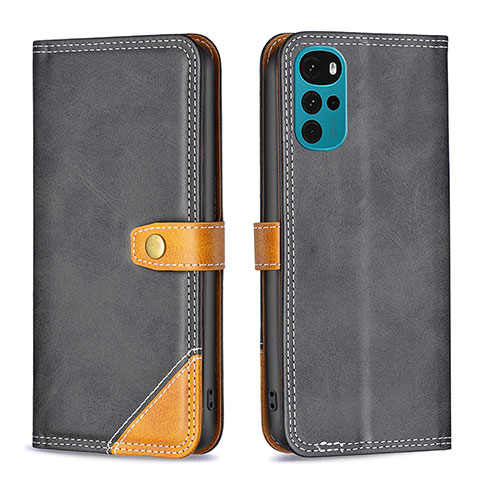 Coque Portefeuille Livre Cuir Etui Clapet B02F pour Motorola Moto G22 Noir