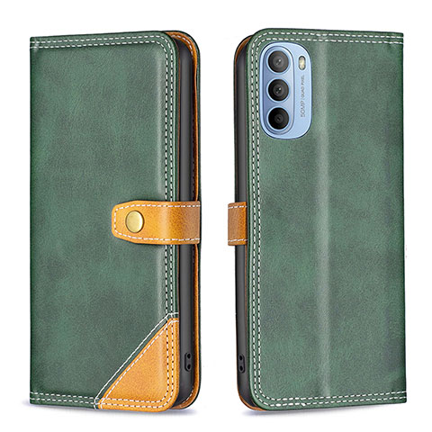 Coque Portefeuille Livre Cuir Etui Clapet B02F pour Motorola Moto G31 Vert