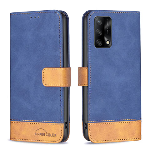 Coque Portefeuille Livre Cuir Etui Clapet B02F pour Oppo A74 4G Bleu