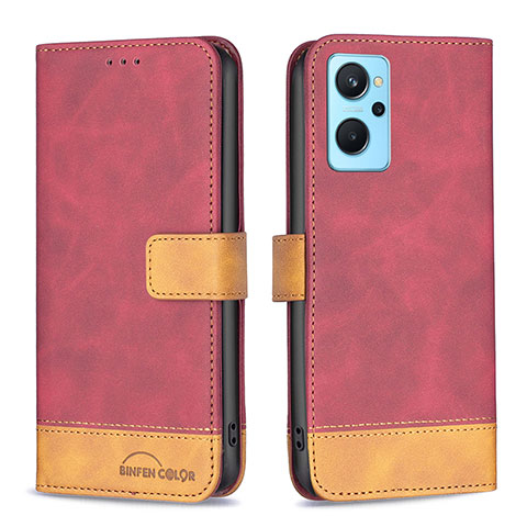 Coque Portefeuille Livre Cuir Etui Clapet B02F pour Oppo A96 4G Rouge