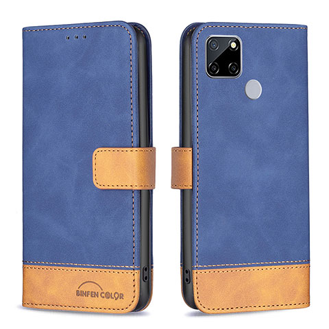 Coque Portefeuille Livre Cuir Etui Clapet B02F pour Realme 7i RMX2193 Bleu