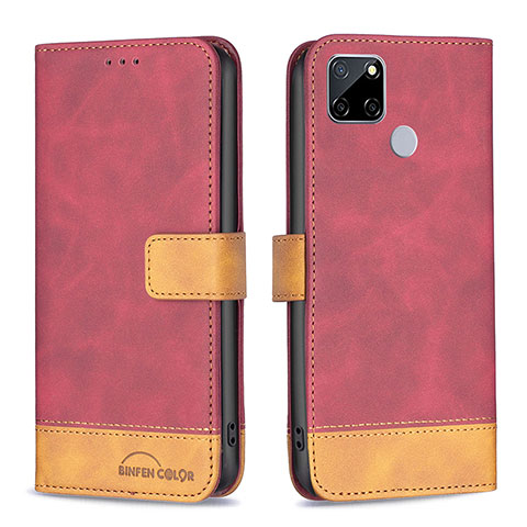 Coque Portefeuille Livre Cuir Etui Clapet B02F pour Realme 7i RMX2193 Rouge