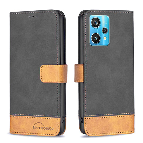 Coque Portefeuille Livre Cuir Etui Clapet B02F pour Realme 9 Pro+ Plus 5G Noir