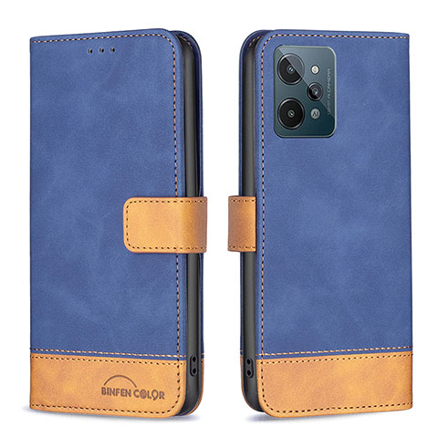 Coque Portefeuille Livre Cuir Etui Clapet B02F pour Realme C31 Bleu