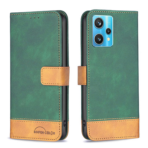 Coque Portefeuille Livre Cuir Etui Clapet B02F pour Realme Narzo 50 Pro 5G Vert