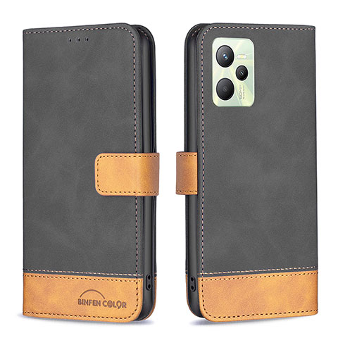 Coque Portefeuille Livre Cuir Etui Clapet B02F pour Realme Narzo 50A Prime Noir