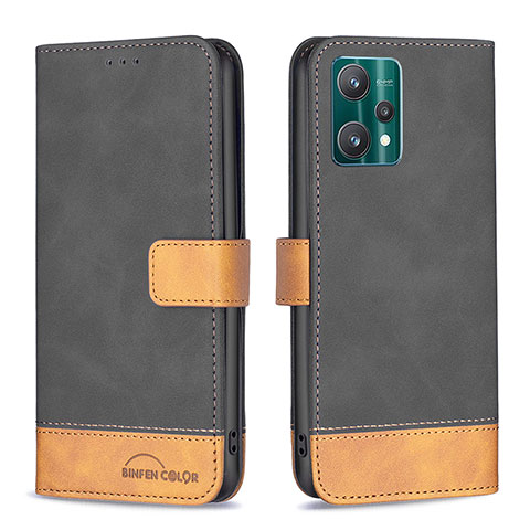 Coque Portefeuille Livre Cuir Etui Clapet B02F pour Realme V25 5G Noir