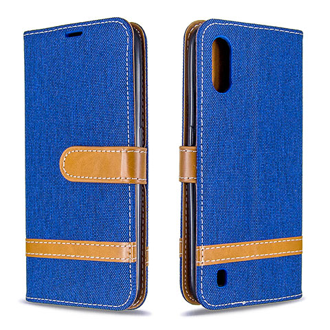 Coque Portefeuille Livre Cuir Etui Clapet B02F pour Samsung Galaxy A01 SM-A015 Bleu