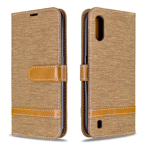 Coque Portefeuille Livre Cuir Etui Clapet B02F pour Samsung Galaxy A01 SM-A015 Or