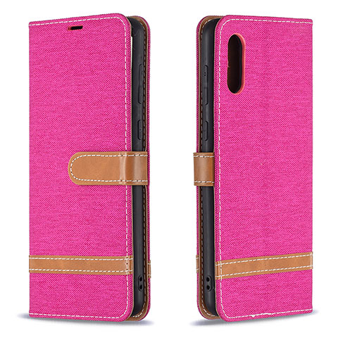 Coque Portefeuille Livre Cuir Etui Clapet B02F pour Samsung Galaxy A02 Rose Rouge