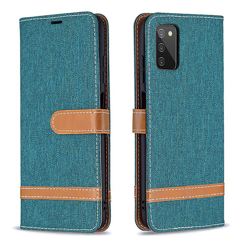 Coque Portefeuille Livre Cuir Etui Clapet B02F pour Samsung Galaxy A03s Vert