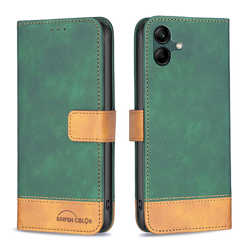 Coque Portefeuille Livre Cuir Etui Clapet B02F pour Samsung Galaxy A05 Vert