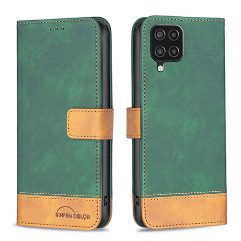 Coque Portefeuille Livre Cuir Etui Clapet B02F pour Samsung Galaxy A12 Vert