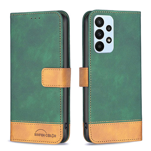 Coque Portefeuille Livre Cuir Etui Clapet B02F pour Samsung Galaxy A23 4G Vert