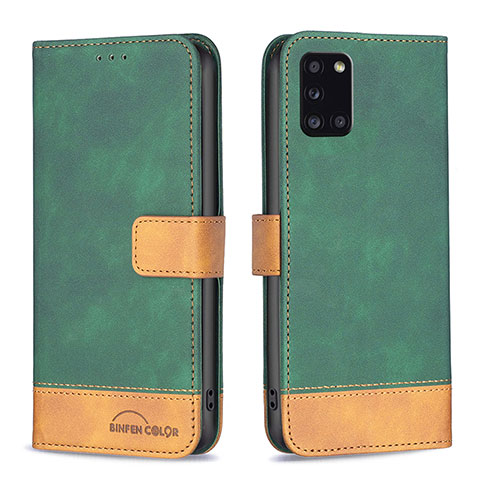 Coque Portefeuille Livre Cuir Etui Clapet B02F pour Samsung Galaxy A31 Vert