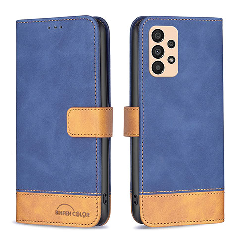 Coque Portefeuille Livre Cuir Etui Clapet B02F pour Samsung Galaxy A33 5G Bleu