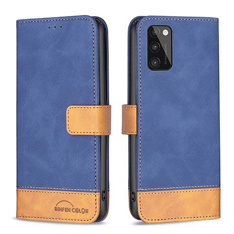 Coque Portefeuille Livre Cuir Etui Clapet B02F pour Samsung Galaxy A41 Bleu