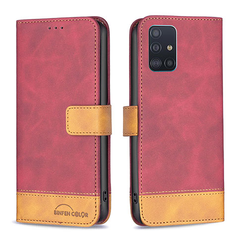 Coque Portefeuille Livre Cuir Etui Clapet B02F pour Samsung Galaxy A51 5G Rouge