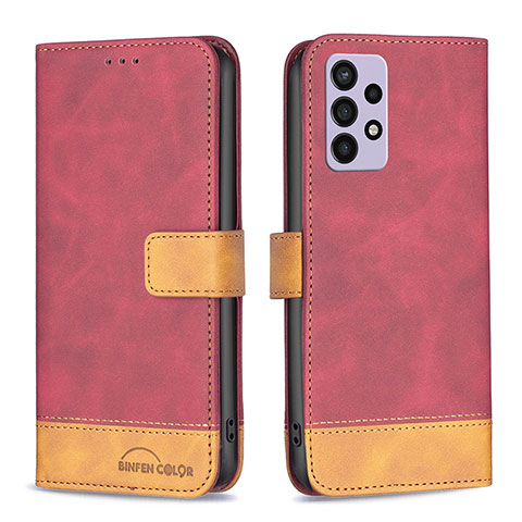 Coque Portefeuille Livre Cuir Etui Clapet B02F pour Samsung Galaxy A72 4G Rouge