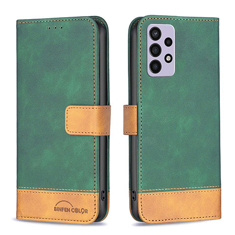 Coque Portefeuille Livre Cuir Etui Clapet B02F pour Samsung Galaxy A72 4G Vert