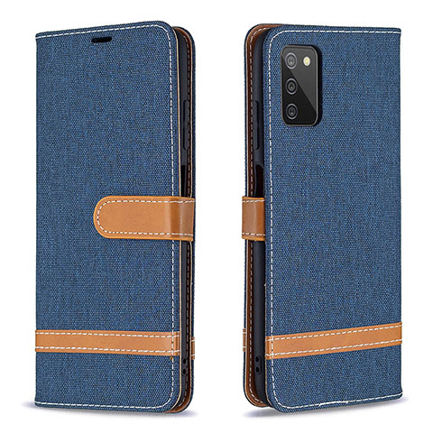 Coque Portefeuille Livre Cuir Etui Clapet B02F pour Samsung Galaxy F02S SM-E025F Bleu Royal