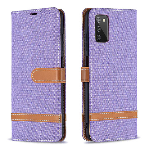 Coque Portefeuille Livre Cuir Etui Clapet B02F pour Samsung Galaxy F02S SM-E025F Violet Clair