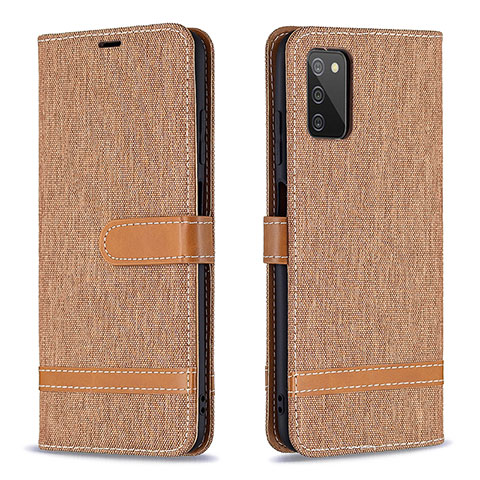 Coque Portefeuille Livre Cuir Etui Clapet B02F pour Samsung Galaxy M02s Or