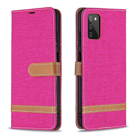 Coque Portefeuille Livre Cuir Etui Clapet B02F pour Samsung Galaxy M02s Rose Rouge