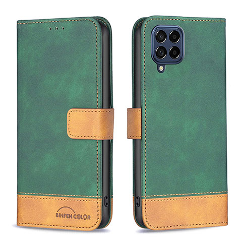 Coque Portefeuille Livre Cuir Etui Clapet B02F pour Samsung Galaxy M53 5G Vert