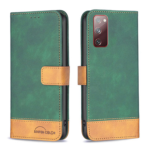 Coque Portefeuille Livre Cuir Etui Clapet B02F pour Samsung Galaxy S20 FE 5G Vert