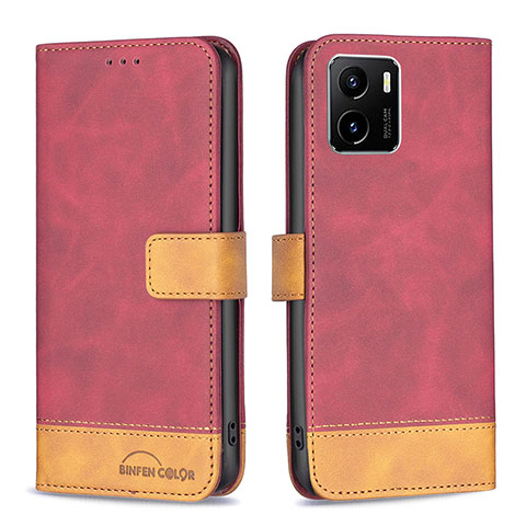 Coque Portefeuille Livre Cuir Etui Clapet B02F pour Vivo iQOO U5x Rouge