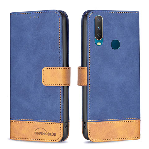 Coque Portefeuille Livre Cuir Etui Clapet B02F pour Vivo Y11 Bleu