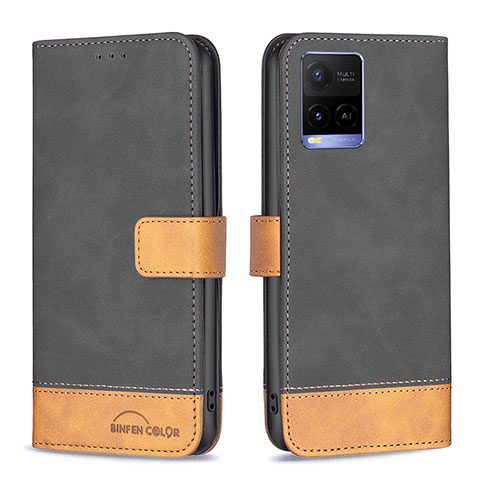 Coque Portefeuille Livre Cuir Etui Clapet B02F pour Vivo Y21 Noir