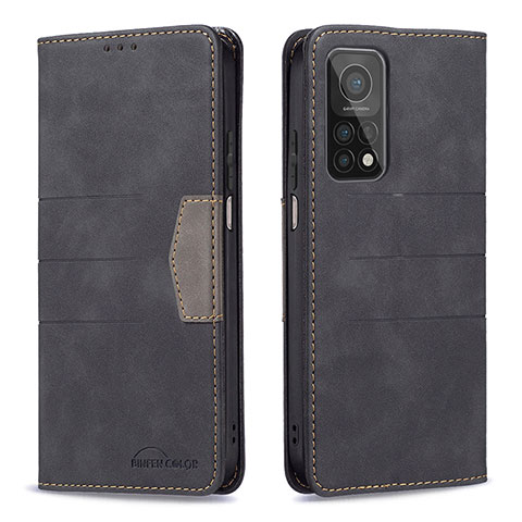 Coque Portefeuille Livre Cuir Etui Clapet B02F pour Xiaomi Mi 10T Pro 5G Noir