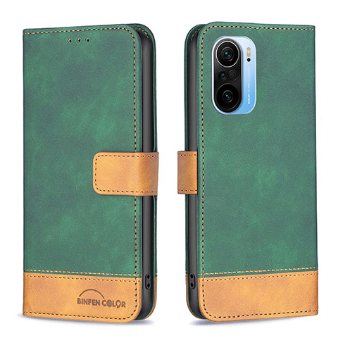 Coque Portefeuille Livre Cuir Etui Clapet B02F pour Xiaomi Mi 11i 5G Vert