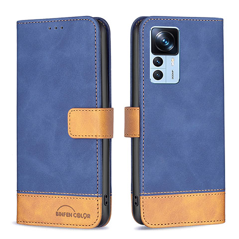 Coque Portefeuille Livre Cuir Etui Clapet B02F pour Xiaomi Mi 12T Pro 5G Bleu