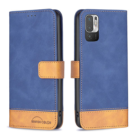 Coque Portefeuille Livre Cuir Etui Clapet B02F pour Xiaomi POCO M3 Pro 5G Bleu